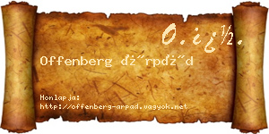 Offenberg Árpád névjegykártya